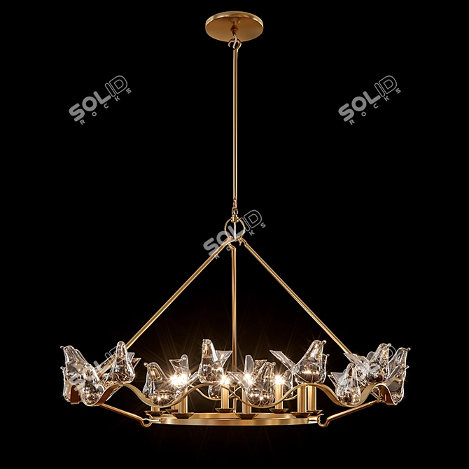 Winged Glass Chandelier by Laura Kirar 3D model image 2