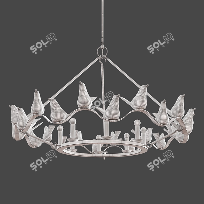 Winged Glass Chandelier by Laura Kirar 3D model image 3