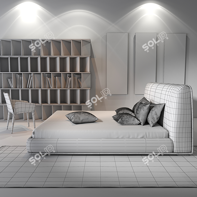 Elevated Comfort: Bonaldo Amos Bed 3D model image 2