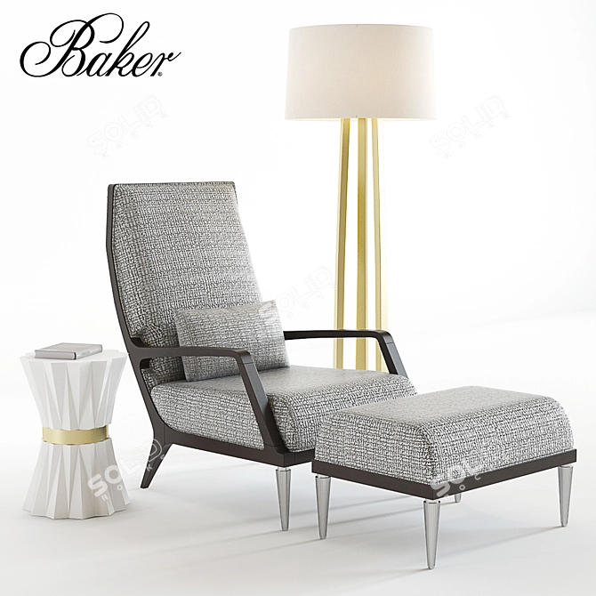 Baker Jasper Lounge Chair Set 3D model image 1