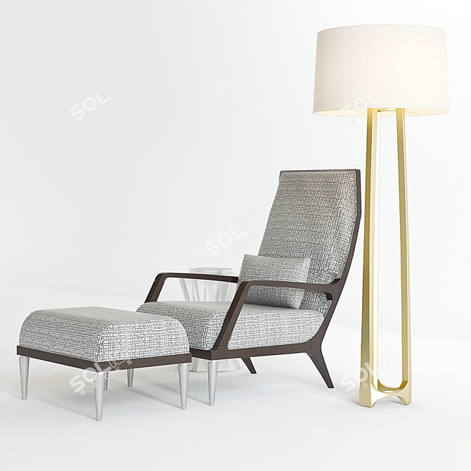 Baker Jasper Lounge Chair Set 3D model image 2