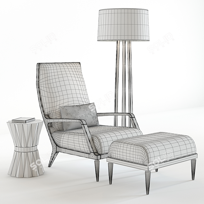 Baker Jasper Lounge Chair Set 3D model image 3