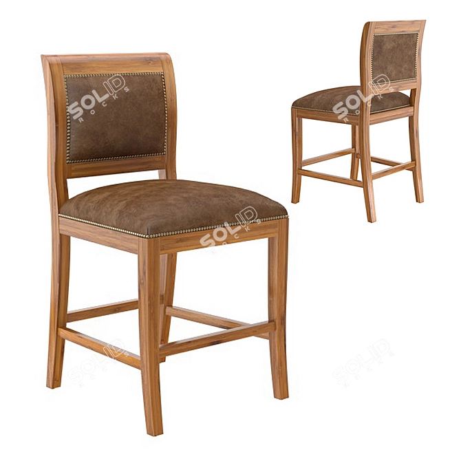 Classic English Barstool with Chaddock Design 3D model image 1