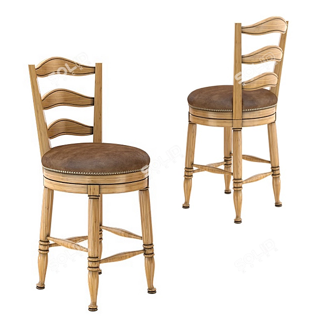 Chaddock English Barstool: Swivel 3D model image 1