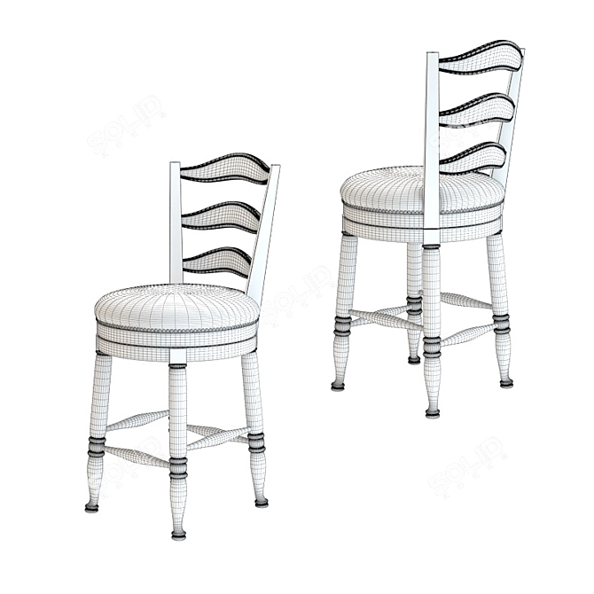 Chaddock English Barstool: Swivel 3D model image 2