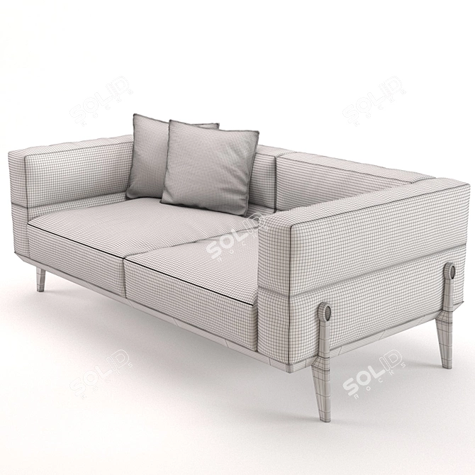 Giorgetti Ago Sofa: Luxe Leather or Soft Fabric 3D model image 3