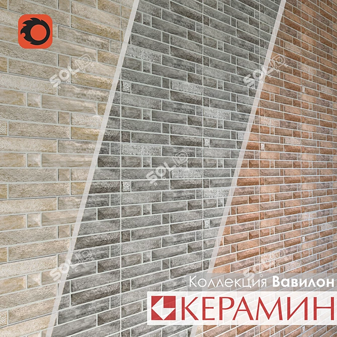 Glamor Ceramic Tile Collection 3D model image 1