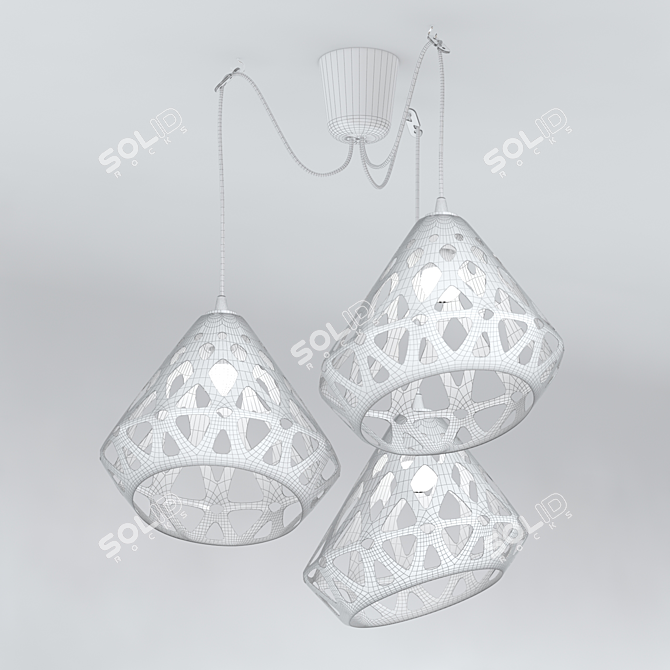 ZAHA LIGHT Chandelier: A Stunning Illumination 3D model image 3