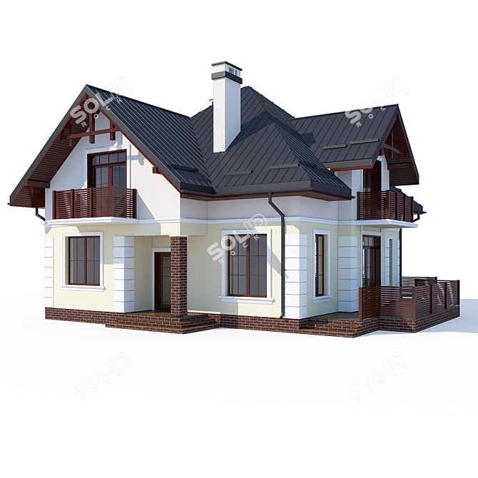 Modern Private House Design 3D model image 2