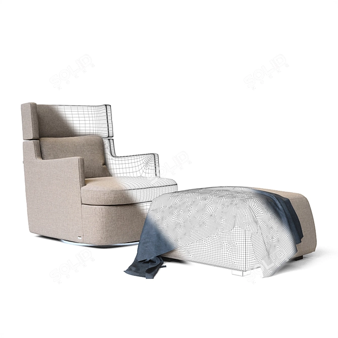 Modern Hall & Poof Chairs 3D model image 2