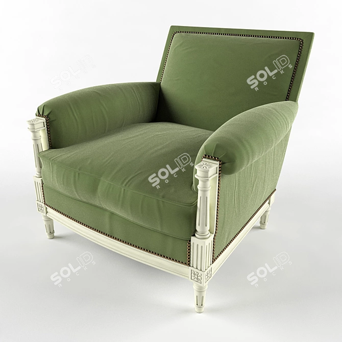 Chic Pierre Club Chair: Timeless Elegance 3D model image 1