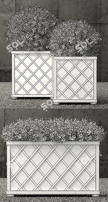 Restoration Hardware Steel Planters 3D model image 3