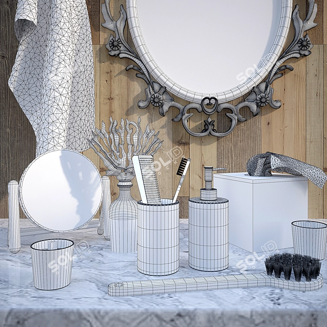Zara Home Bathroom Decor Set 3D model image 3