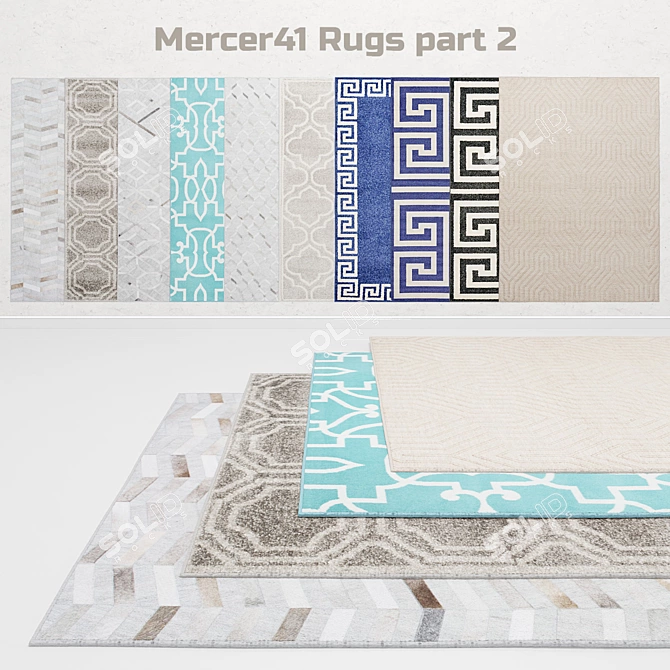 Luxurious Mercer41 Handmade Rugs 3D model image 1