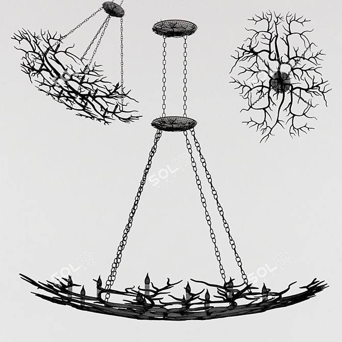 Rainforest Chandelier: Exquisite Lighting Elegance 3D model image 2