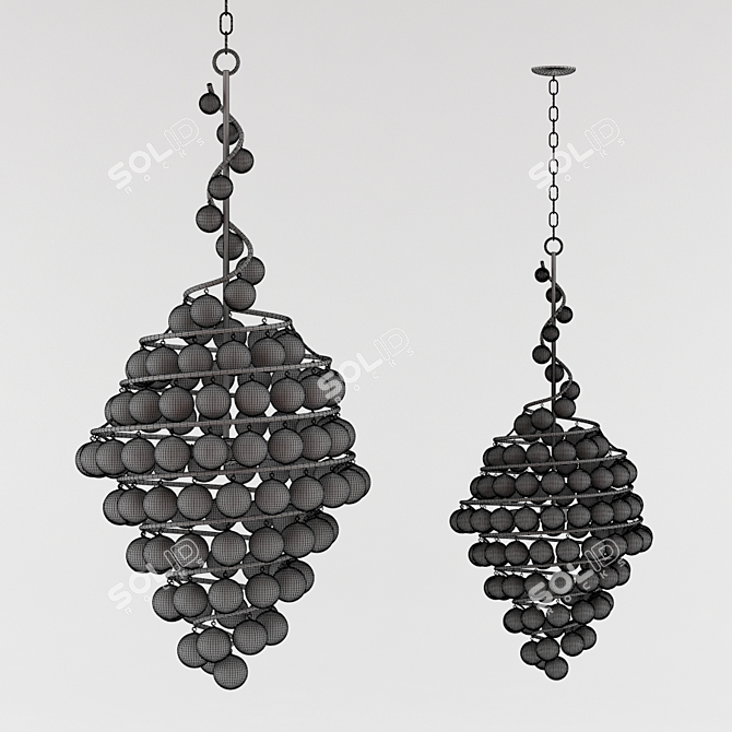 Currey & Co. Wanderlust Chandelier 3D model image 2