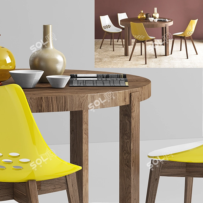 Italian Calligaris Tables & Chairs 3D model image 2