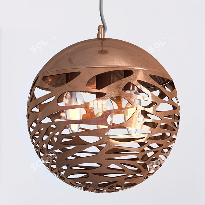 Charming Copper Pendant Light 3D model image 1