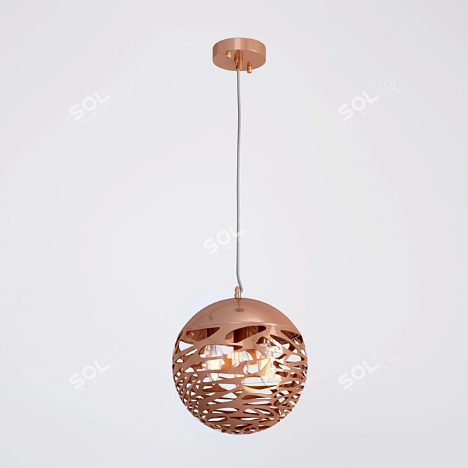 Charming Copper Pendant Light 3D model image 2