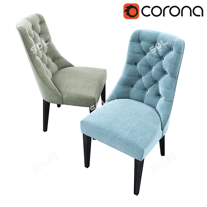 Elegant Charlotte Chair by LUXDECO 3D model image 1