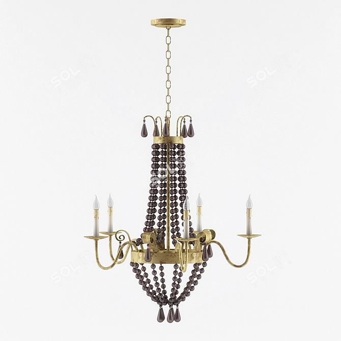 Elegant Nicolette Chandelier by Currey & Company 3D model image 1