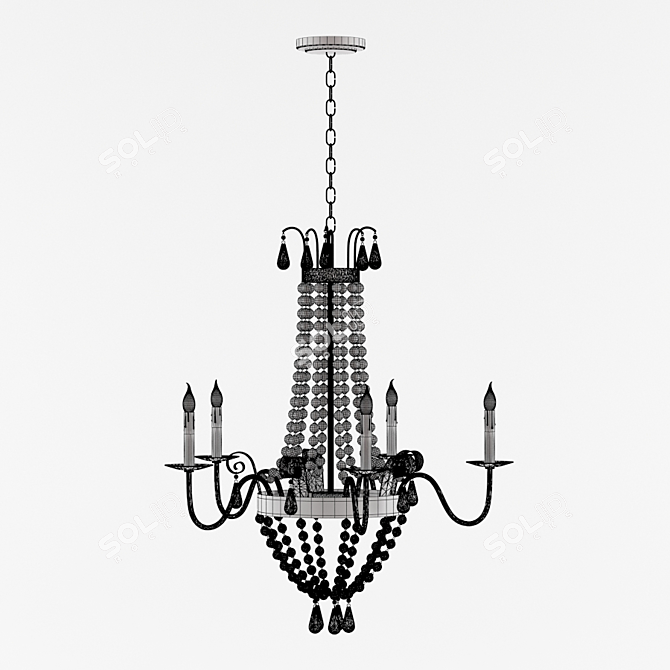 Elegant Nicolette Chandelier by Currey & Company 3D model image 2