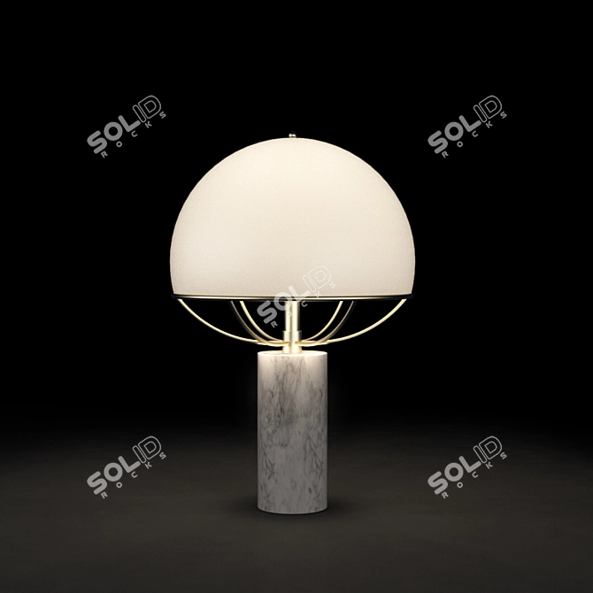 Minimalist Metal Table Lamp 3D model image 1