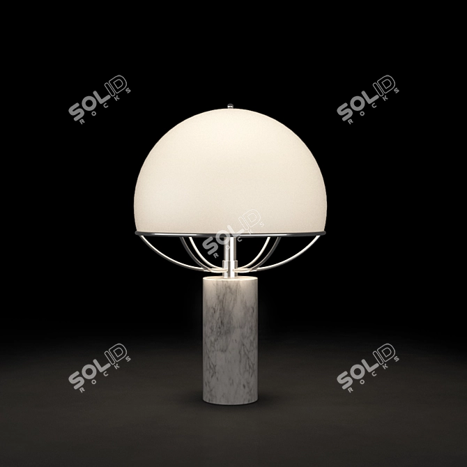 Minimalist Metal Table Lamp 3D model image 2