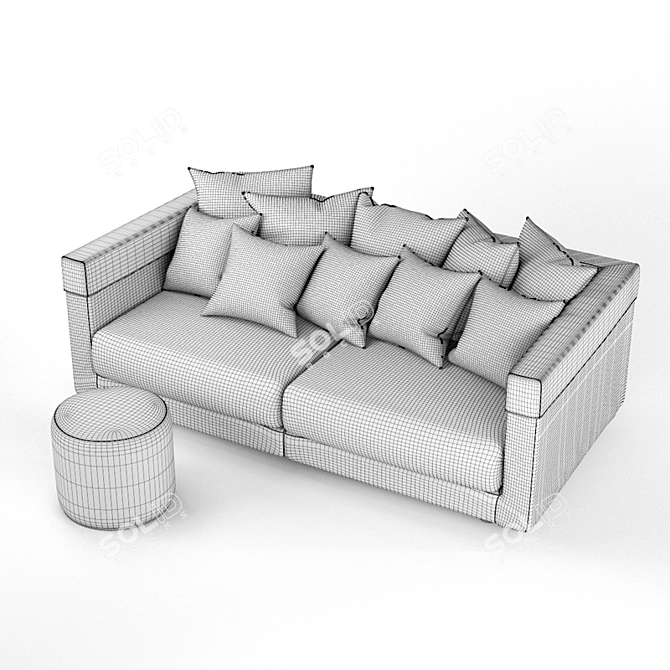 Velvet Stockholm Sofa 2017 3D model image 3