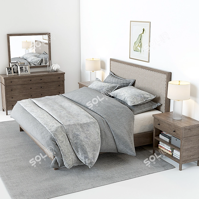 Luxurious Toulouse Bedroom Set 3D model image 3