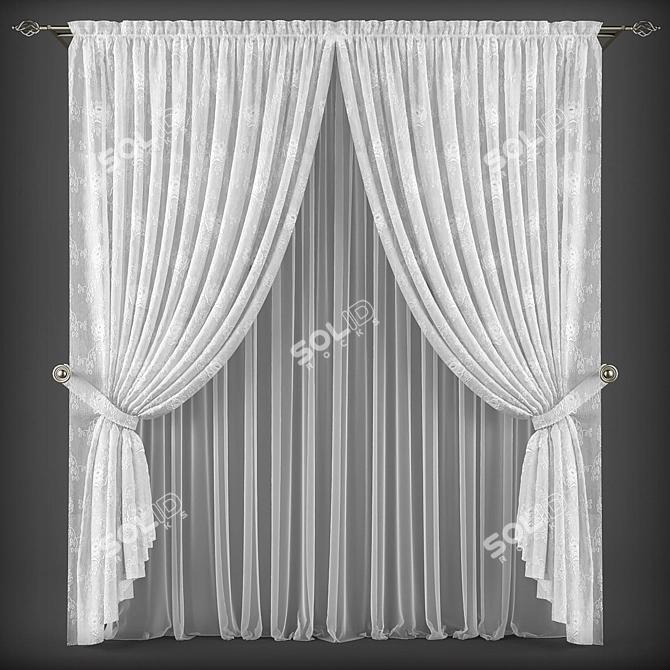 Classy Curtain Collection 3D model image 1