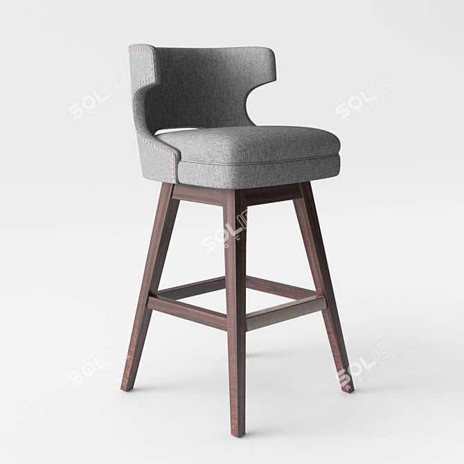 Contemporary Swivel Bar Stool 3D model image 1