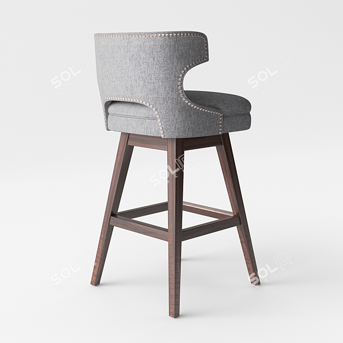 Contemporary Swivel Bar Stool 3D model image 2