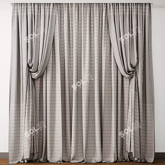 Elegant Curtain Model - Detailed 3D Archive 3D model image 3