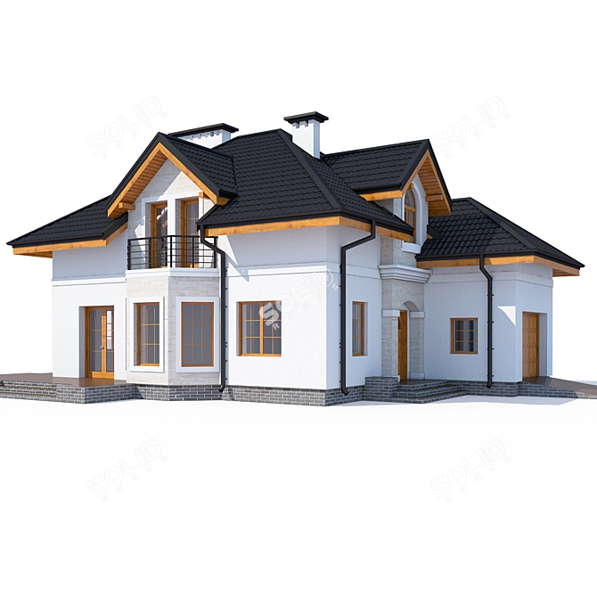 Modern Private House Design 3D model image 1