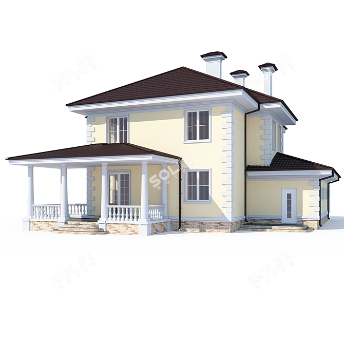 Modern Private House Design 3D model image 2