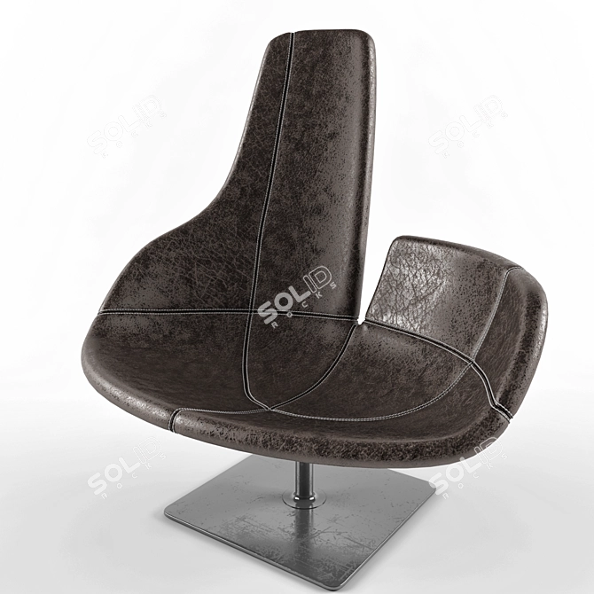 Scandinavian Seashell Armchair 3D model image 2