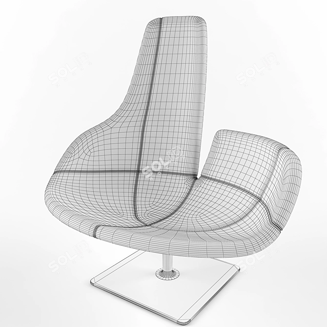 Scandinavian Seashell Armchair 3D model image 3