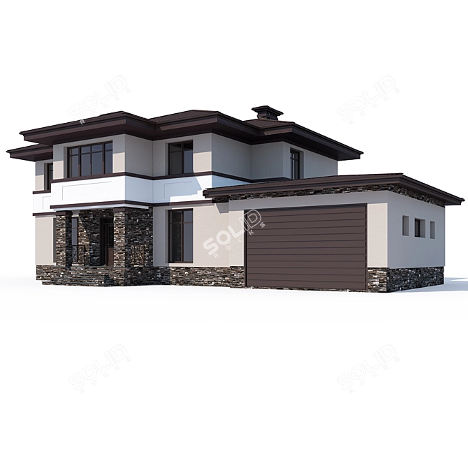 Modern Private House Design 3D model image 1