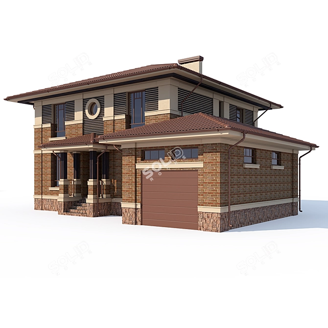 Modern Private House Project 3D model image 1
