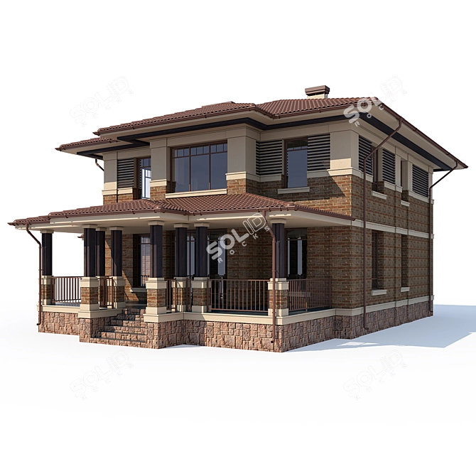 Modern Private House Project 3D model image 2