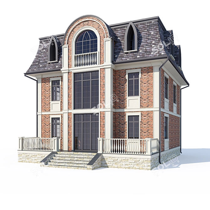 Modern Private Home Design 3D model image 2