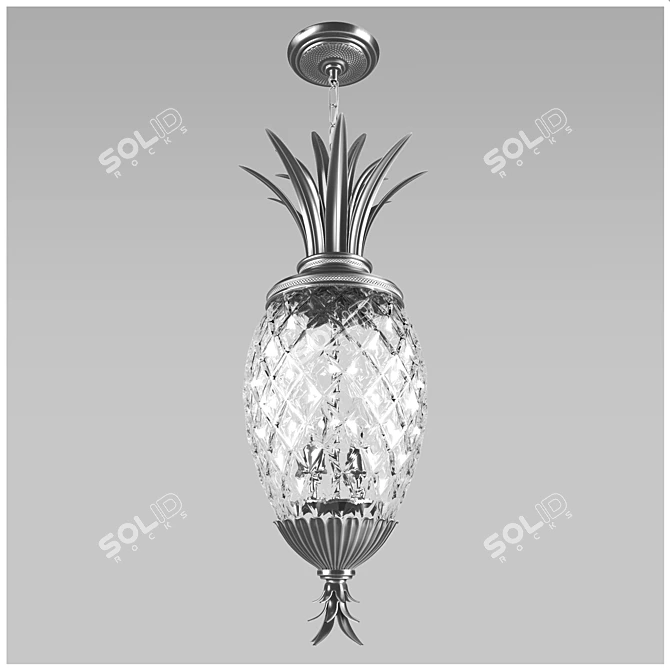 Antique Nickel Plantation Chandelier 3D model image 1