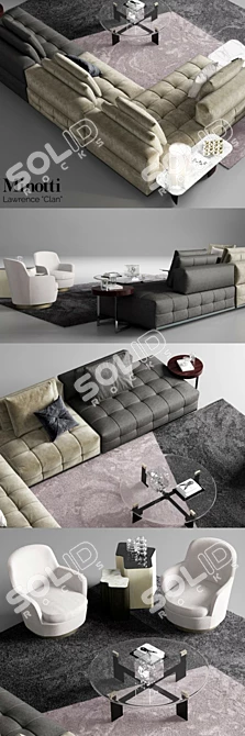 Modern Minotti Lawrence Clan Seating 3D model image 2