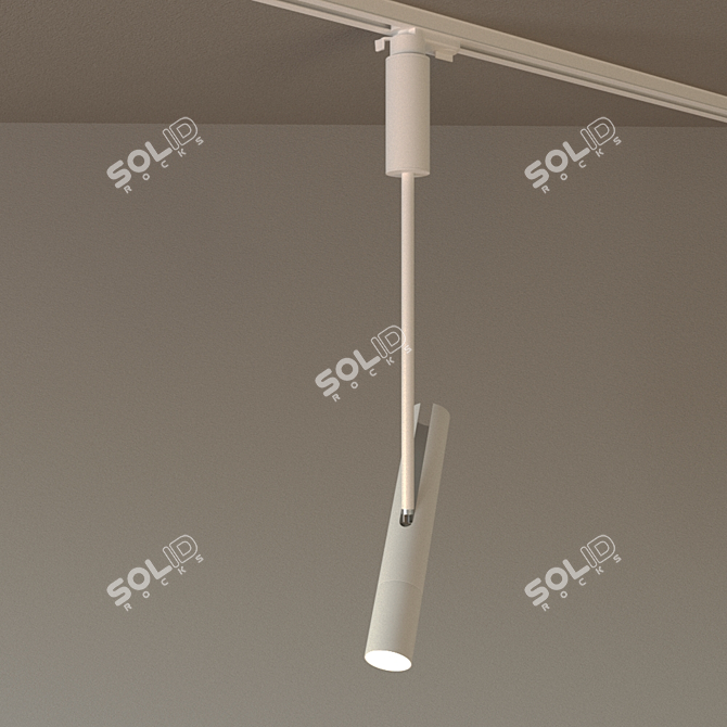 Grace White Track Light - 360° Adjustable, 7W/12W Power Options 3D model image 1