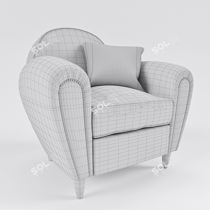 Modern Comfort: Gustave Armchair with HOLIC Cushion 3D model image 3