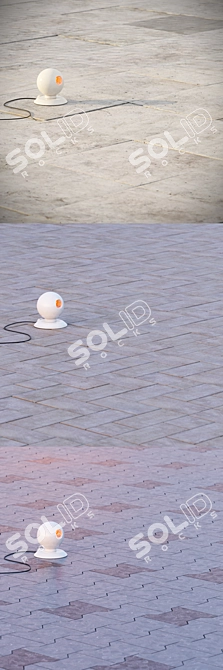 Versatile Sidewalk Tiles: 3 Patterns 3D model image 2