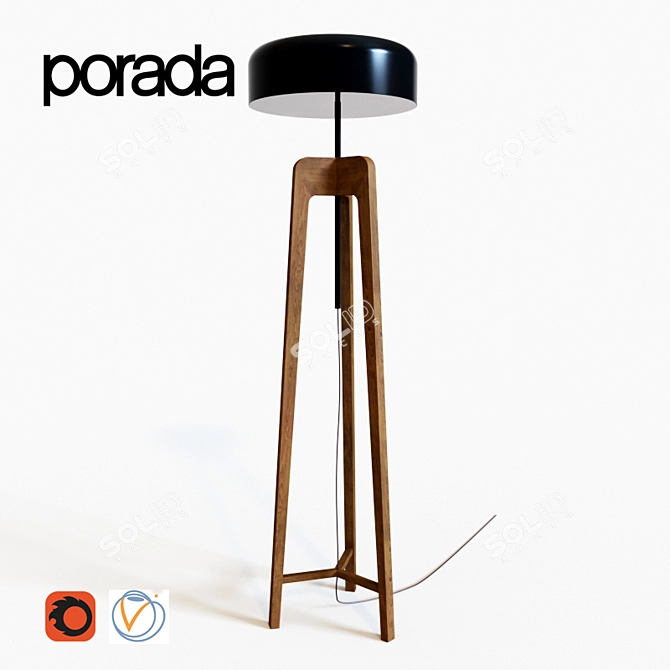 Elegant Porada Pileo Floor Lamp 3D model image 2