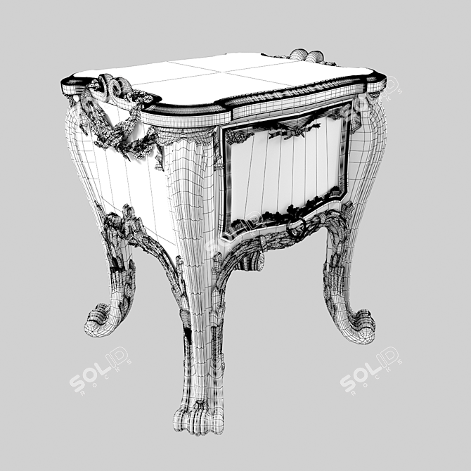 Elegant Louis XV Bedside Table 3D model image 3