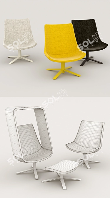 Versatile Windowseat Lounge Set 3D model image 3